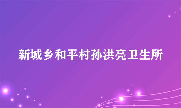 新城乡和平村孙洪亮卫生所