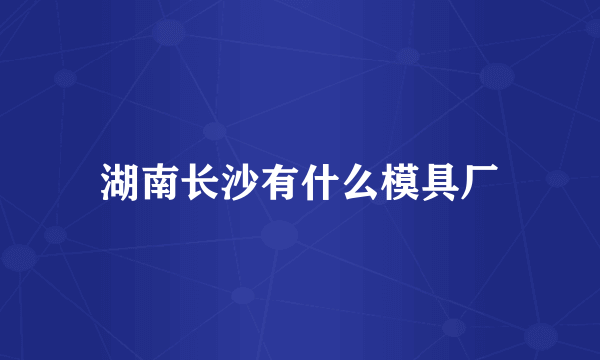 湖南长沙有什么模具厂