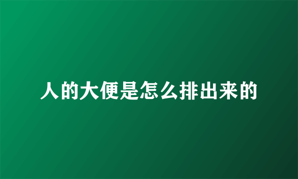 人的大便是怎么排出来的