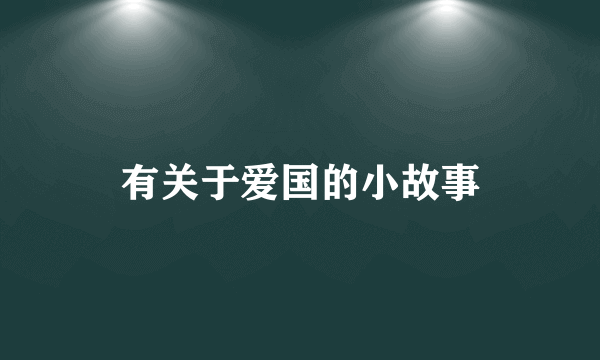 有关于爱国的小故事