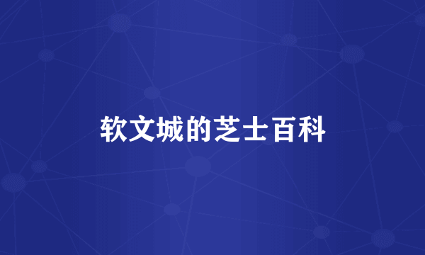 软文城的芝士百科