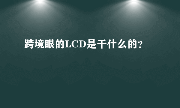 跨境眼的LCD是干什么的？