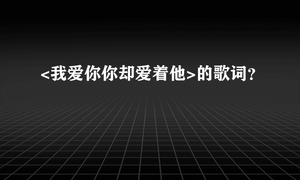 <我爱你你却爱着他>的歌词？