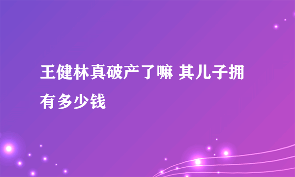 王健林真破产了嘛 其儿子拥有多少钱