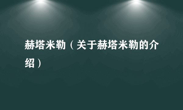 赫塔米勒（关于赫塔米勒的介绍）