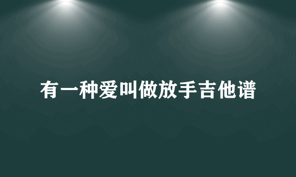 有一种爱叫做放手吉他谱