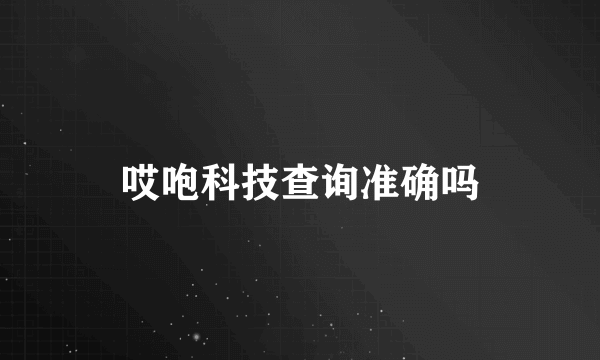 哎咆科技查询准确吗