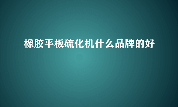 橡胶平板硫化机什么品牌的好