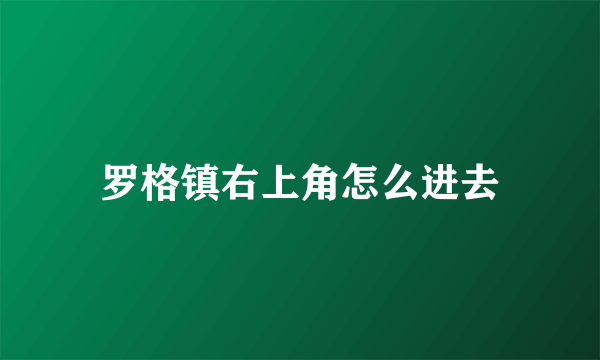 罗格镇右上角怎么进去