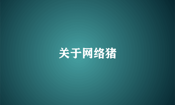 关于网络猪