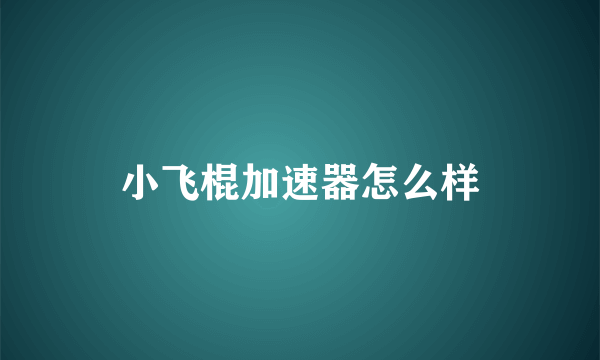 小飞棍加速器怎么样