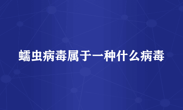 蠕虫病毒属于一种什么病毒