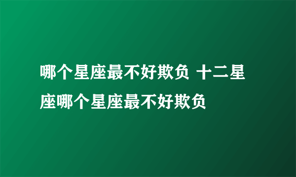 哪个星座最不好欺负 十二星座哪个星座最不好欺负