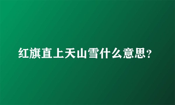 红旗直上天山雪什么意思？