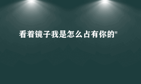 看着镜子我是怎么占有你的