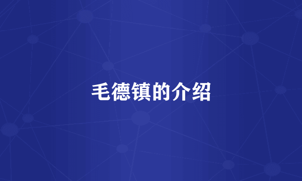 毛德镇的介绍