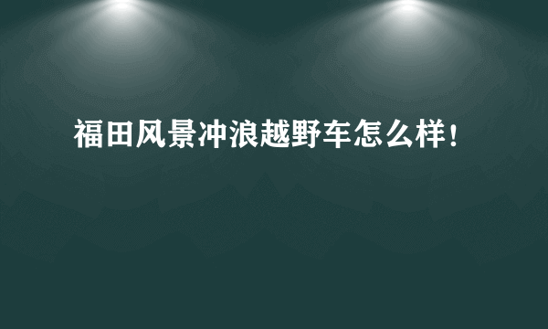 福田风景冲浪越野车怎么样！