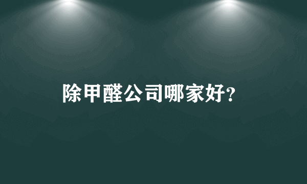 除甲醛公司哪家好？