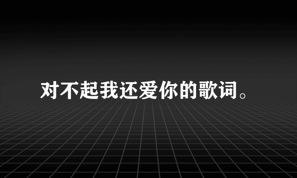 对不起我还爱你的歌词。