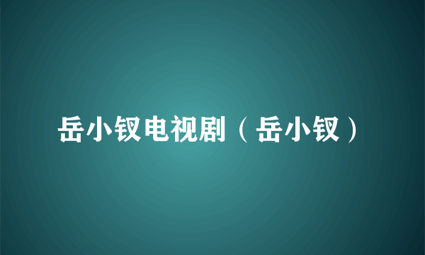岳小钗电视剧（岳小钗）