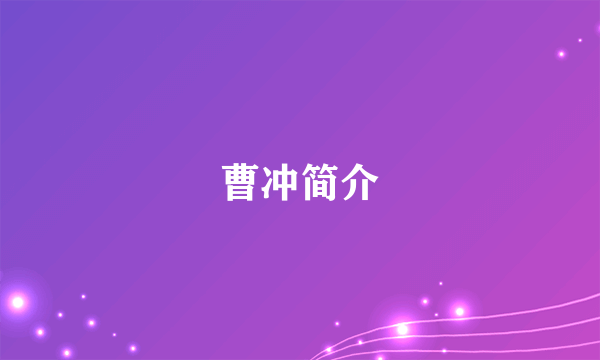 曹冲简介