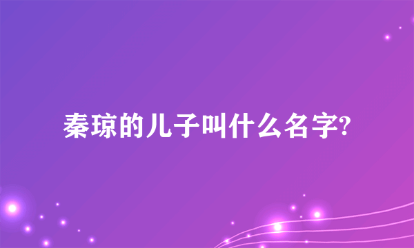 秦琼的儿子叫什么名字?