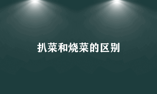 扒菜和烧菜的区别
