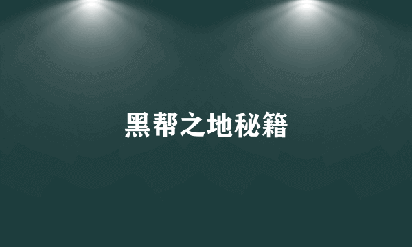 黑帮之地秘籍