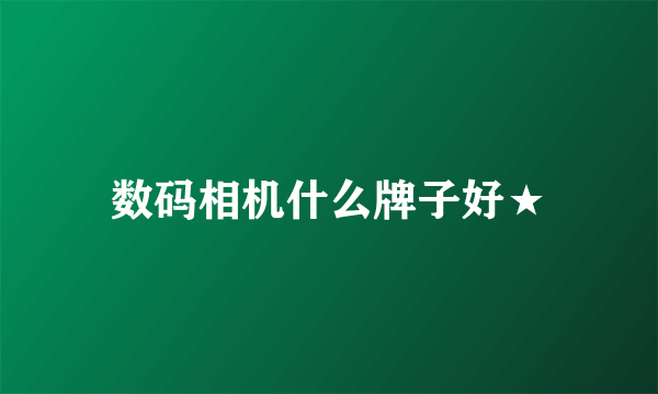 数码相机什么牌子好★
