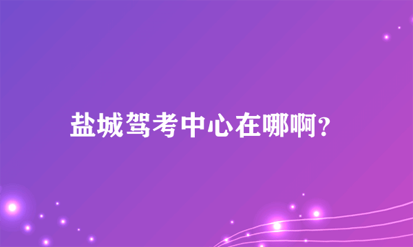 盐城驾考中心在哪啊？