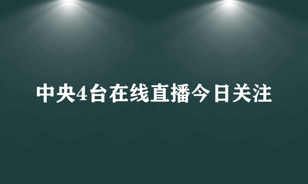 中央4台在线直播今日关注