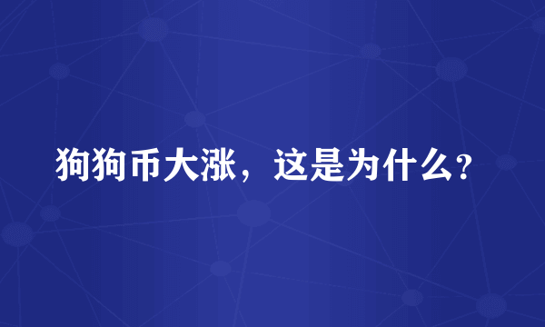 狗狗币大涨，这是为什么？