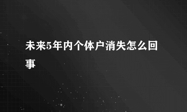 未来5年内个体户消失怎么回事