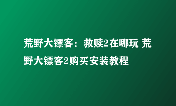 荒野大镖客：救赎2在哪玩 荒野大镖客2购买安装教程