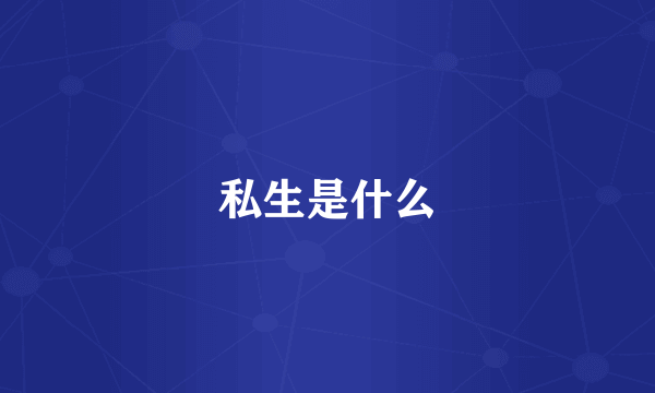 私生是什么
