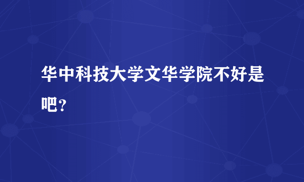 华中科技大学文华学院不好是吧？