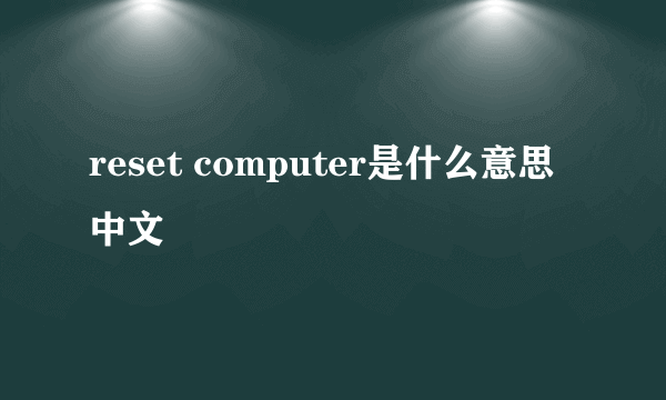 reset computer是什么意思中文