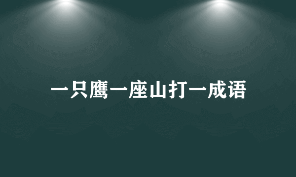 一只鹰一座山打一成语