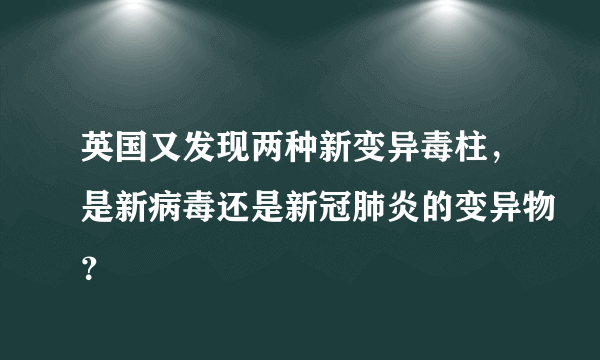英国又发现两种新变异毒柱，是新病毒还是新冠肺炎的变异物？