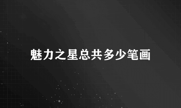 魅力之星总共多少笔画