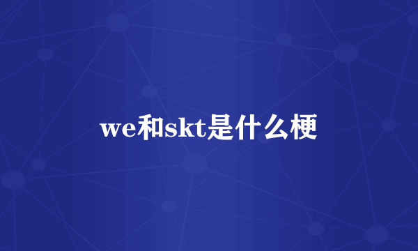 we和skt是什么梗