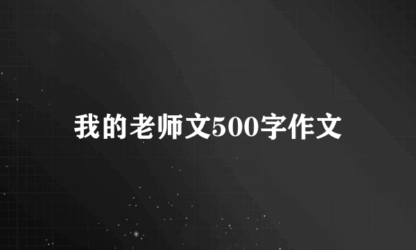 我的老师文500字作文