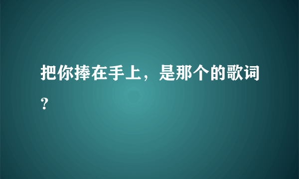 把你捧在手上，是那个的歌词？