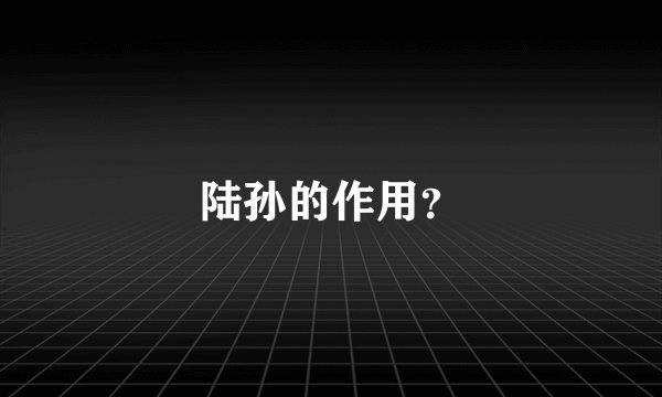 陆孙的作用？