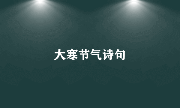 大寒节气诗句
