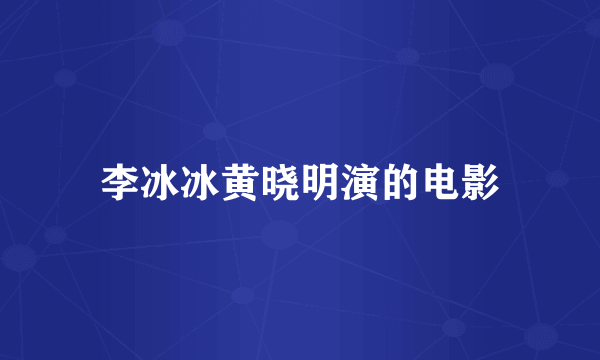 李冰冰黄晓明演的电影