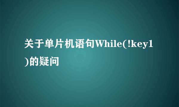 关于单片机语句While(!key1)的疑问