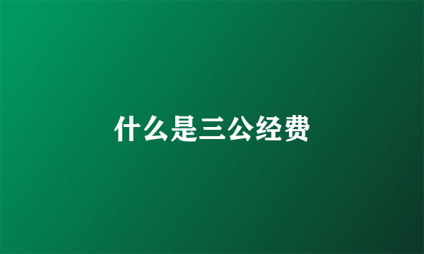 什么是三公经费