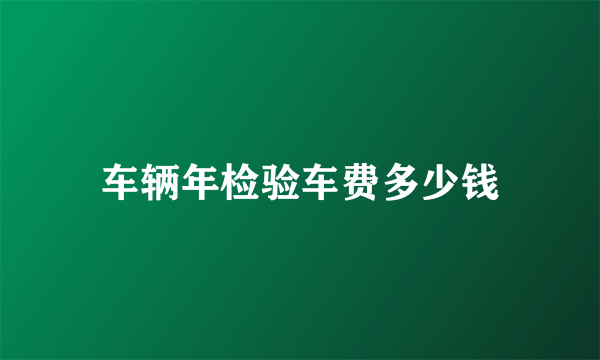 车辆年检验车费多少钱