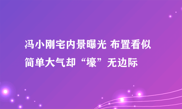 冯小刚宅内景曝光 布置看似简单大气却“壕”无边际